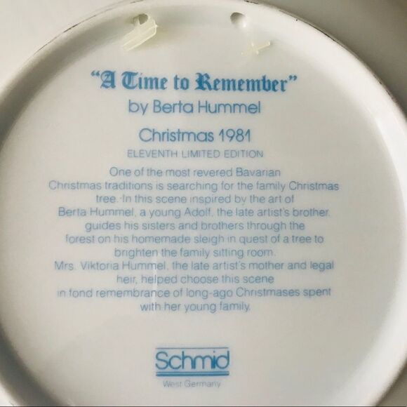 Berta Hummel Christmas 1981 Collectors Plate - Picture 3 of 3